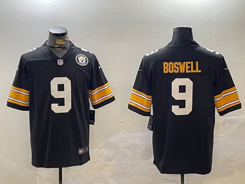 Men Pittsburgh Steelers #9 Boswell Black 2024 Nike Limited NFL Jersey style 2